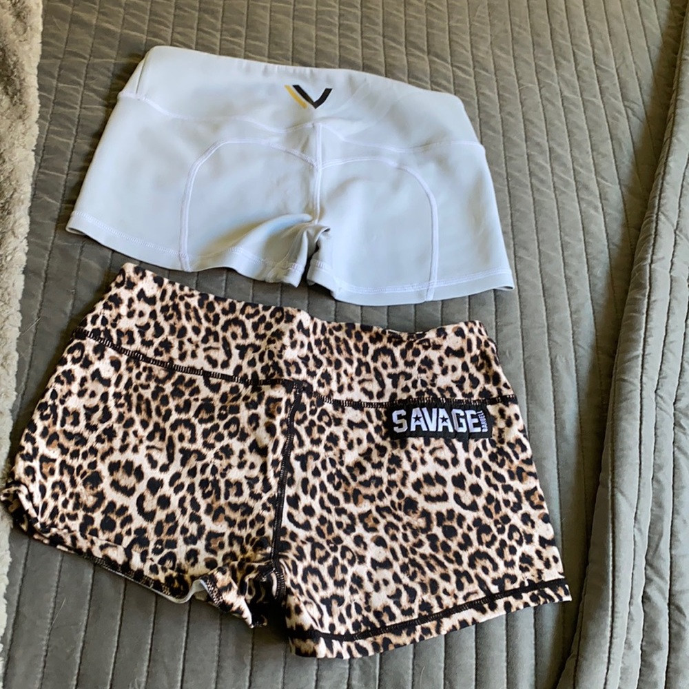 Savage and other lifting brand spandex shorts
